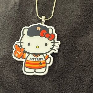 Hello Kitty Astros Necklace with Red and Orange Accents